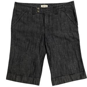 Vtg‎ Calvin Klein Bermuda Shorts Womens 10 (34X13) Gray Double Snap Cuffed